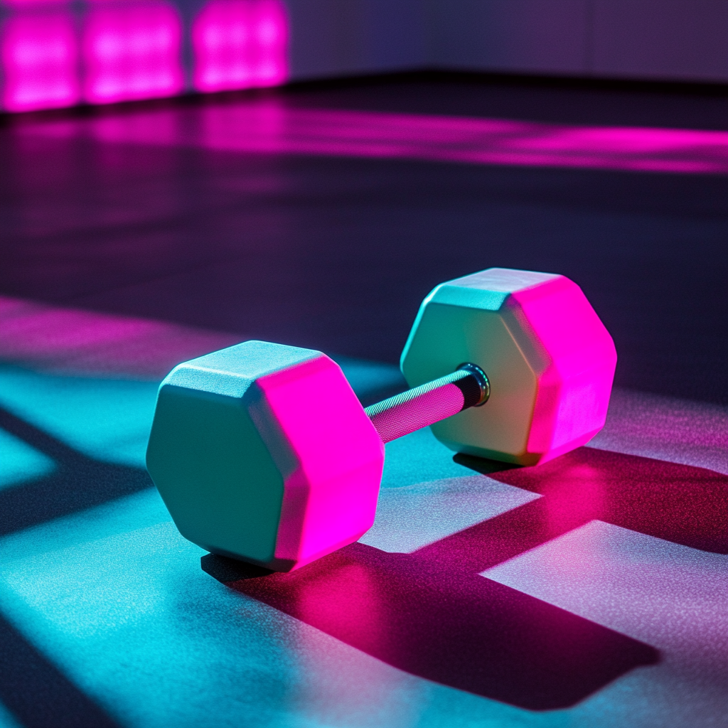 poteeptiger_a_colorful_neon_pink_and_teal_weight_sitting_in_a_l_acf3cd9c-42ca-494a-9756-b9c388a0ba07.png